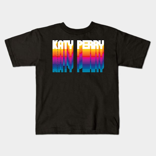 Retro Katy Proud Name Personalized Gift Rainbow Style Kids T-Shirt by Time Travel Style